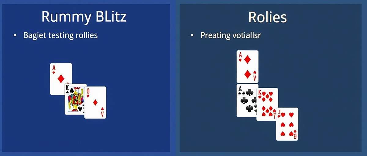 Rummy Blitz Strategy Guide Rummy Blitz strategy guide showing optimal card arrangements and sequence formation for new players